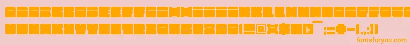 Fonte Alpha63 – fontes laranjas em um fundo rosa