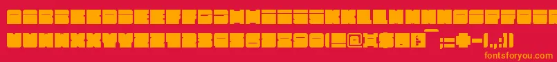 フォントAlpha63 – 赤い背景にオレンジの文字