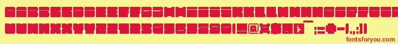 Alpha63-fontti – punaiset fontit keltaisella taustalla