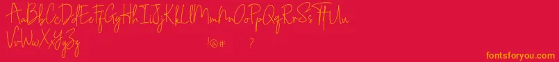 Southampton Font – Orange Fonts on Red Background