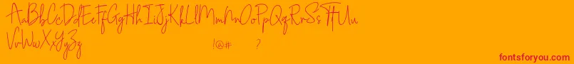 Southampton-Schriftart – Rote Schriften auf orangefarbenem Hintergrund