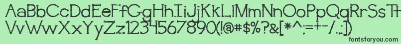 BmdAwakening Font – Black Fonts on Green Background