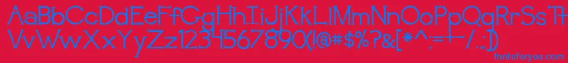 BmdAwakening Font – Blue Fonts on Red Background