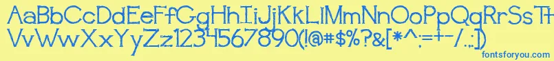 BmdAwakening Font – Blue Fonts on Yellow Background
