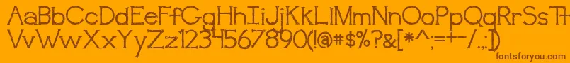 BmdAwakening Font – Brown Fonts on Orange Background