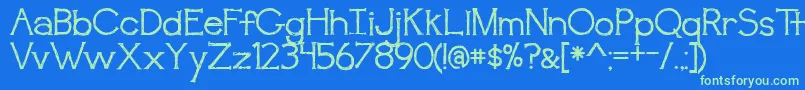 BmdAwakening Font – Green Fonts on Blue Background
