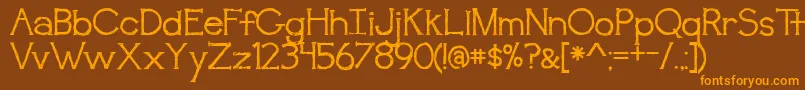 BmdAwakening Font – Orange Fonts on Brown Background