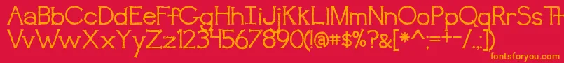 BmdAwakening Font – Orange Fonts on Red Background