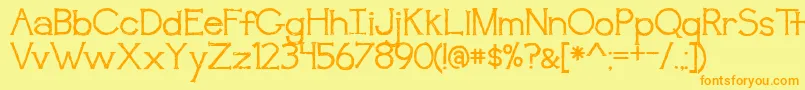 BmdAwakening Font – Orange Fonts on Yellow Background