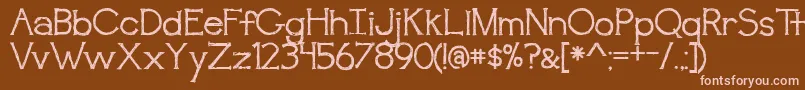 BmdAwakening Font – Pink Fonts on Brown Background
