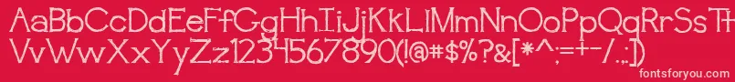 BmdAwakening Font – Pink Fonts on Red Background