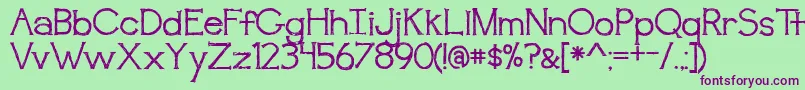 BmdAwakening Font – Purple Fonts on Green Background