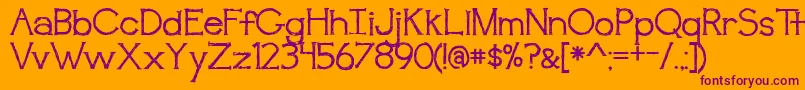 BmdAwakening Font – Purple Fonts on Orange Background