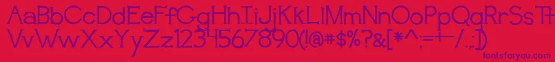 BmdAwakening Font – Purple Fonts on Red Background