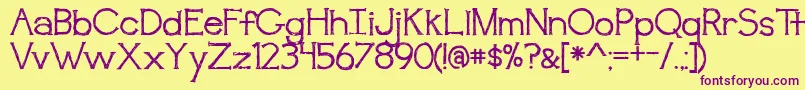 BmdAwakening Font – Purple Fonts on Yellow Background