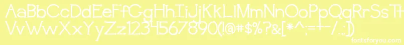BmdAwakening Font – White Fonts on Yellow Background