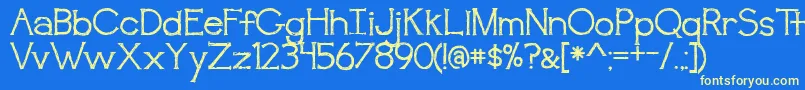 BmdAwakening Font – Yellow Fonts on Blue Background