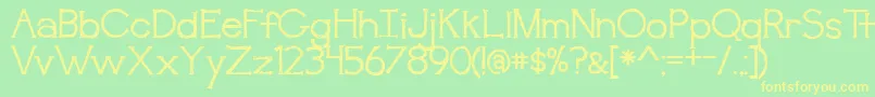 BmdAwakening Font – Yellow Fonts on Green Background