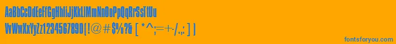 CompressedLightRegular Font – Blue Fonts on Orange Background