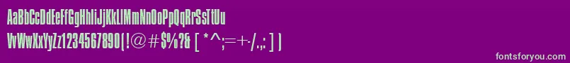 Шрифт CompressedLightRegular – зелёные шрифты на фиолетовом фоне