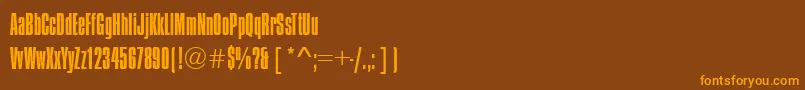 CompressedLightRegular Font – Orange Fonts on Brown Background
