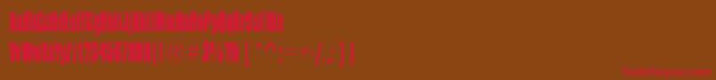 CompressedLightRegular Font – Red Fonts on Brown Background