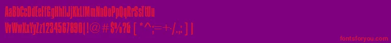 フォントCompressedLightRegular – 紫の背景に赤い文字
