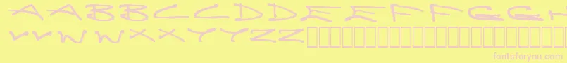 BrainlessThoughts Font – Pink Fonts on Yellow Background