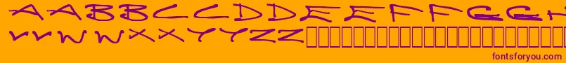BrainlessThoughts Font – Purple Fonts on Orange Background