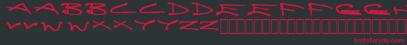 Więcej informacji o czcionce BrainlessThoughts Czcionka BrainlessThoughts – czerwone czcionki na czarnym tle