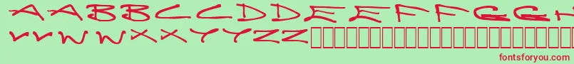 BrainlessThoughts Font – Red Fonts on Green Background