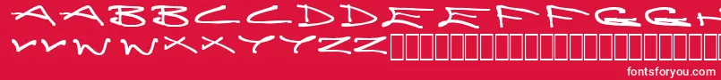 Fonte BrainlessThoughts – fontes brancas em um fundo vermelho