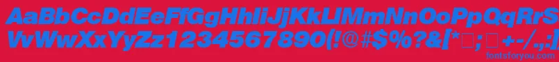 ChoqueDisplaySsiBoldItalic Font – Blue Fonts on Red Background