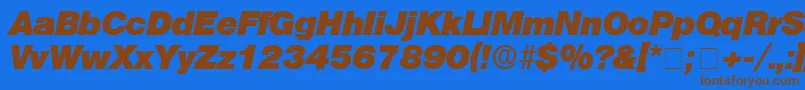 ChoqueDisplaySsiBoldItalic Font – Brown Fonts on Blue Background