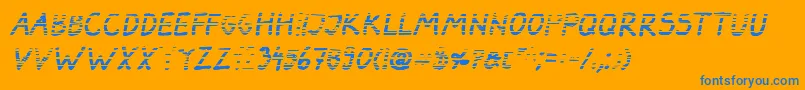 DarbogGradientBoldItalic-Schriftart – Blaue Schriften auf orangefarbenem Hintergrund