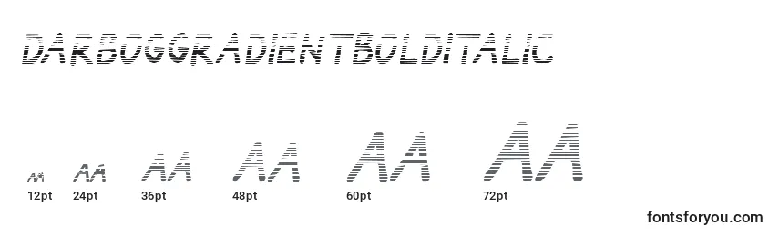 DarbogGradientBoldItalic Font Sizes