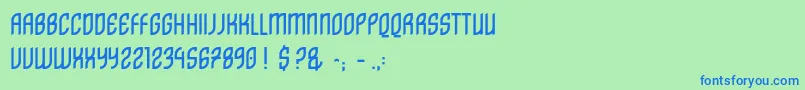 Więcej informacji o czcionce DistritoCaps Czcionka DistritoCaps – niebieskie czcionki na zielonym tle