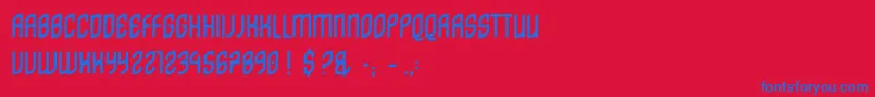 DistritoCaps Font – Blue Fonts on Red Background