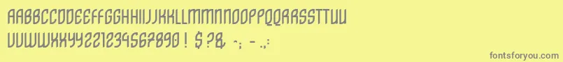 DistritoCaps Font – Gray Fonts on Yellow Background