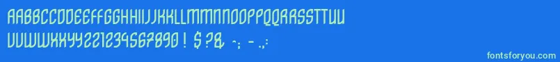 DistritoCaps Font – Green Fonts on Blue Background