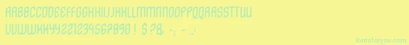 DistritoCaps Font – Green Fonts on Yellow Background