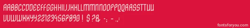 DistritoCaps Font – Pink Fonts on Red Background
