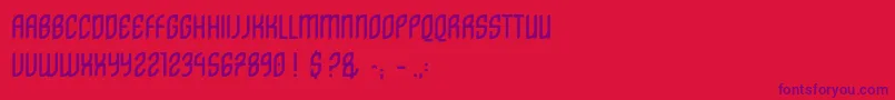DistritoCaps Font – Purple Fonts on Red Background