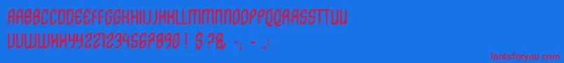 フォントDistritoCaps – 赤い文字の青い背景