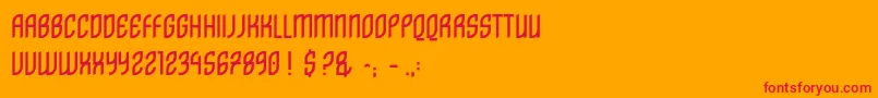 フォントDistritoCaps – オレンジの背景に赤い文字