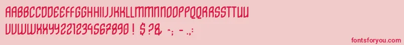 DistritoCaps Font – Red Fonts on Pink Background