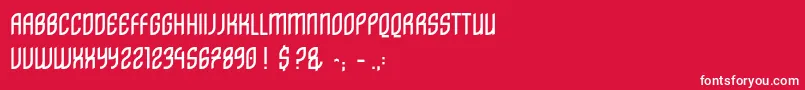 DistritoCaps Font – White Fonts on Red Background