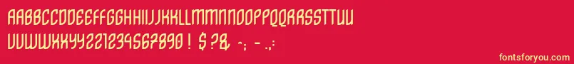DistritoCaps Font – Yellow Fonts on Red Background