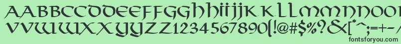 フォントThongRegularDb – 緑の背景に黒い文字