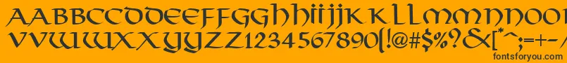 ThongRegularDb Font – Black Fonts on Orange Background